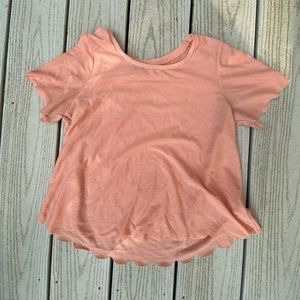 Topshop Scalloped Peach Cropped Top, Size S